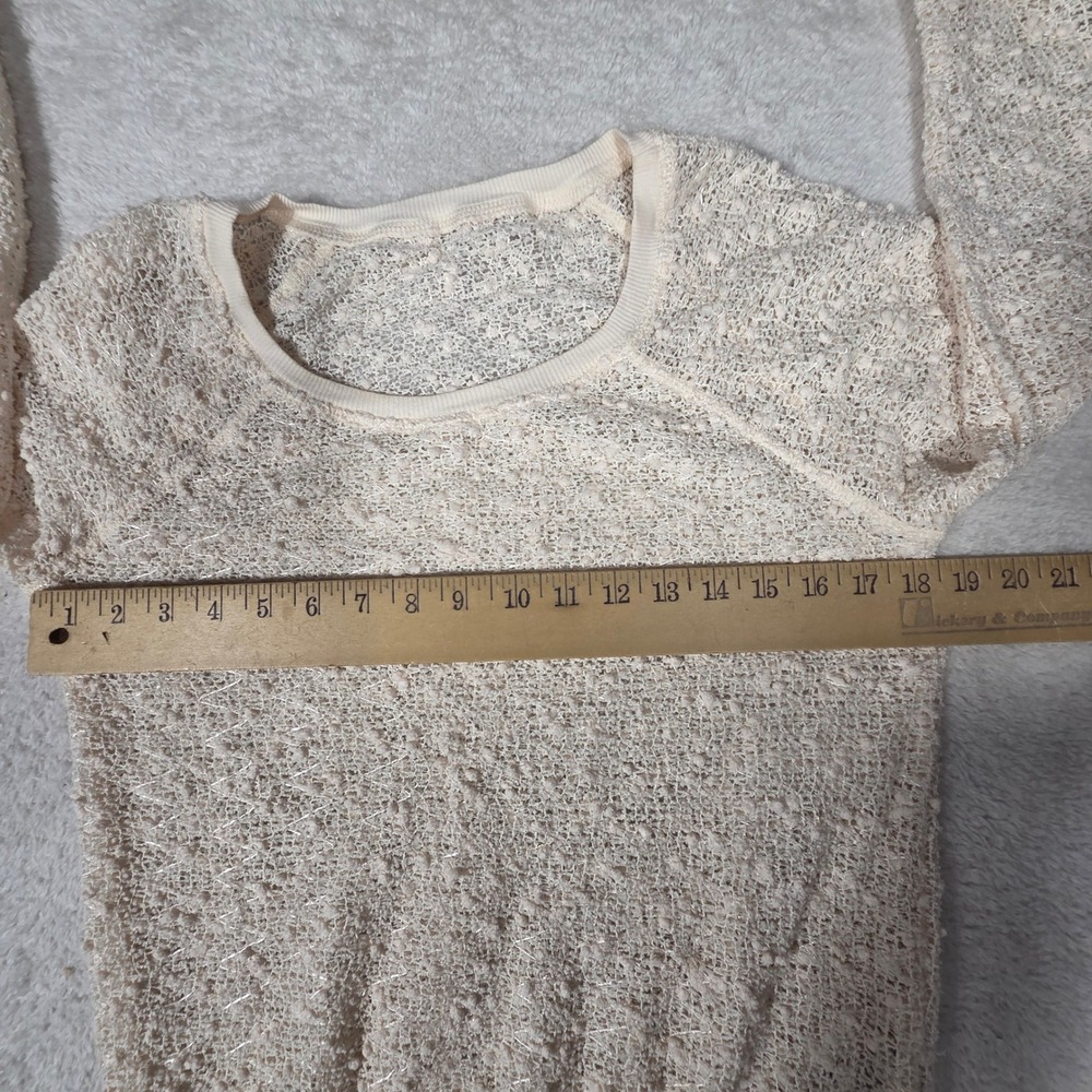 Unbranded Open Knit Sweater Women Medium Cream Good Textured Boho Fairycore - Picture 5 of 8